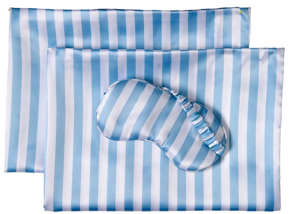 KIRKTON HOUSE 2PK Satin Pillowcase and Eye Mask - Stripe