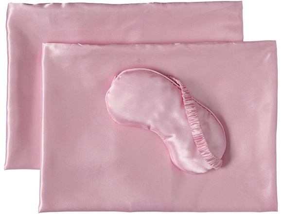 KIRKTON HOUSE 2PK Satin Pillowcase and Eye Mask - Pink