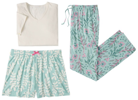 Serra Ls 3pcs Pajama Set - White/ Green