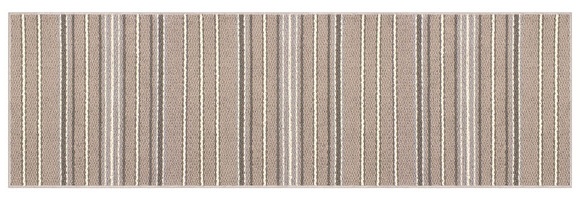 Kirkton House 2x6 Berber Stripe Utility Runner - Taupe