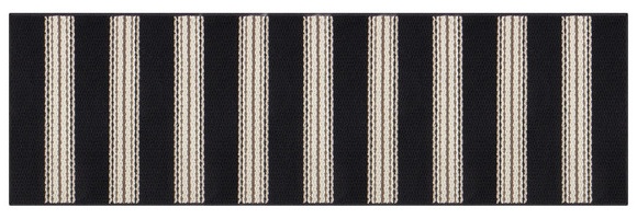 Kirkton House 2x6 Berber Stripe Utility Runner - Black