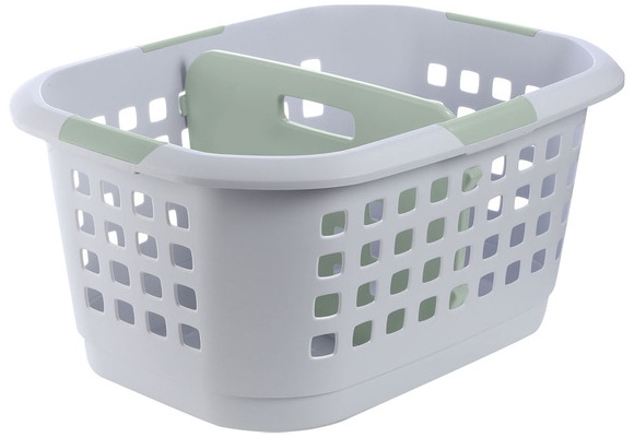 Easy Home Divided Laundry Basket - Whi And Sag Gr