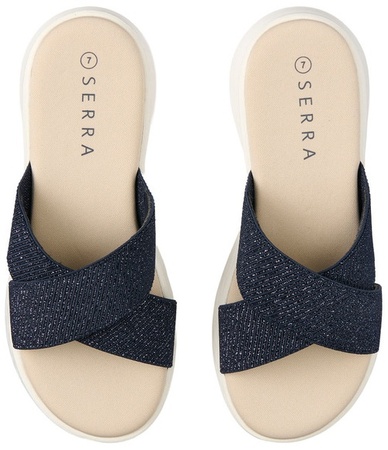 Serra Ls Light Comfort Slipper - Navy/Sliver