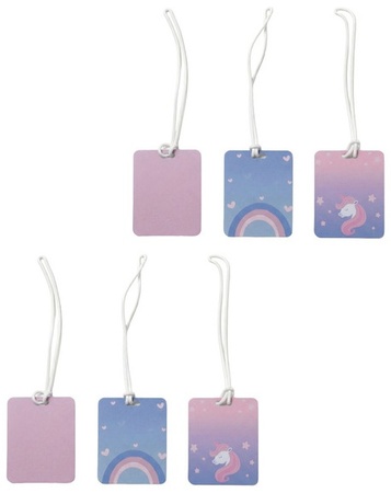 Melii Write On Bottle/Bag Tags - unicorn/rainbow