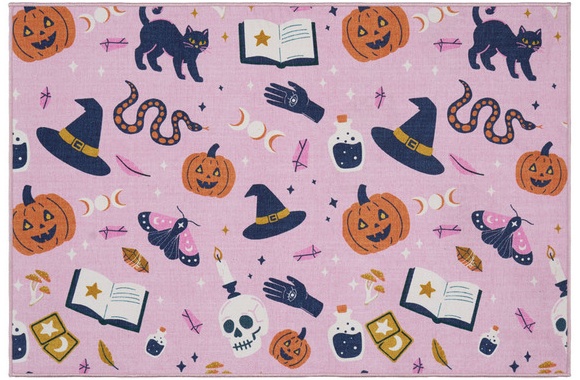 Kirkton House 20x34 Crystal Accent Rug, Witchy Vibes - Pink