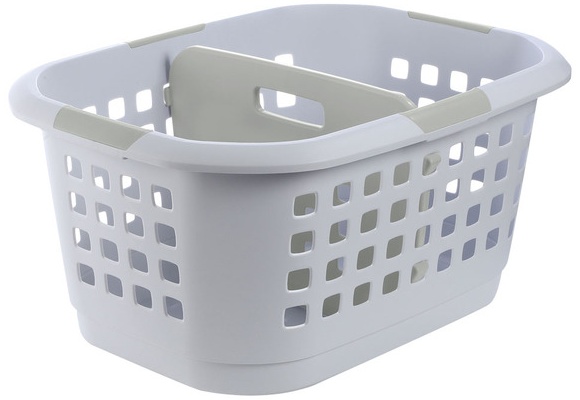 Easy Home Divided Laundry Basket - White And Grey