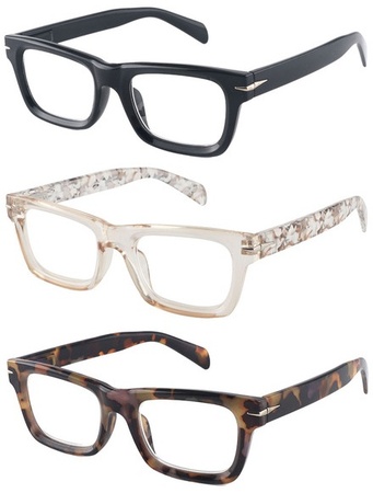 Avenue Reading Glasses - Rectangle - Nude/Black/Tort