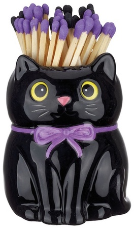 Kirkton House Halloween Matches Holder - Black Cat