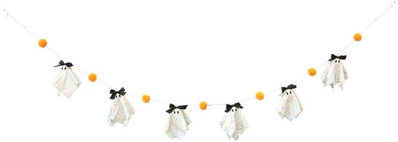 The Halloween Collection Pastel Halloween Garland - Sequin Ghosts