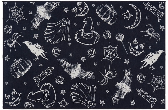 Kirkton House 20x34 Crystal Accent Rug, Witchy Vibes - Black