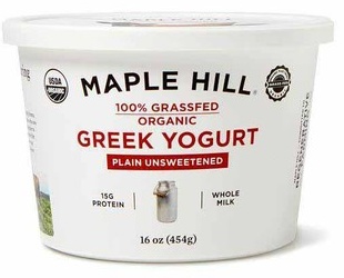 Maple Hill Plain Greek Yogurt or Whole Milk Plain Organic Kefir