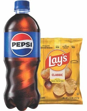 Buy Any 1 Pepsi Branded 20-oz and Get Any 1 Lay's Single Bag 1.875–3.625-oz Free