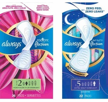Always Radiant or Infinity Flexfoam Pads