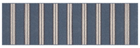 Kirkton House 2x6 Berber Stripe Utility Runner - Blue