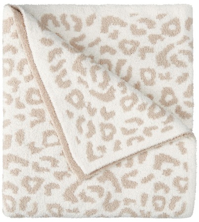 KIRKTON HOUSE Ultra Cozy Knit Throw - Cream Leopard