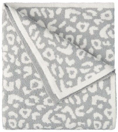 KIRKTON HOUSE Ultra Cozy Knit Throw - Gray Leopard