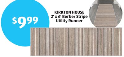 KIRKTON HOUSE 2' x 6' Berber Stripe Utility Runner