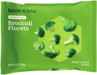 Know & Love Frozen Vegetables 12 ozor SE Grocers Whipped Topping 8 oz