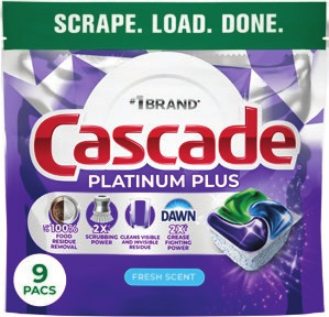 Dawn Ultra 24-30.8 oz or powersuds 17.4 oz or Cascade Action Pacs 9 ct