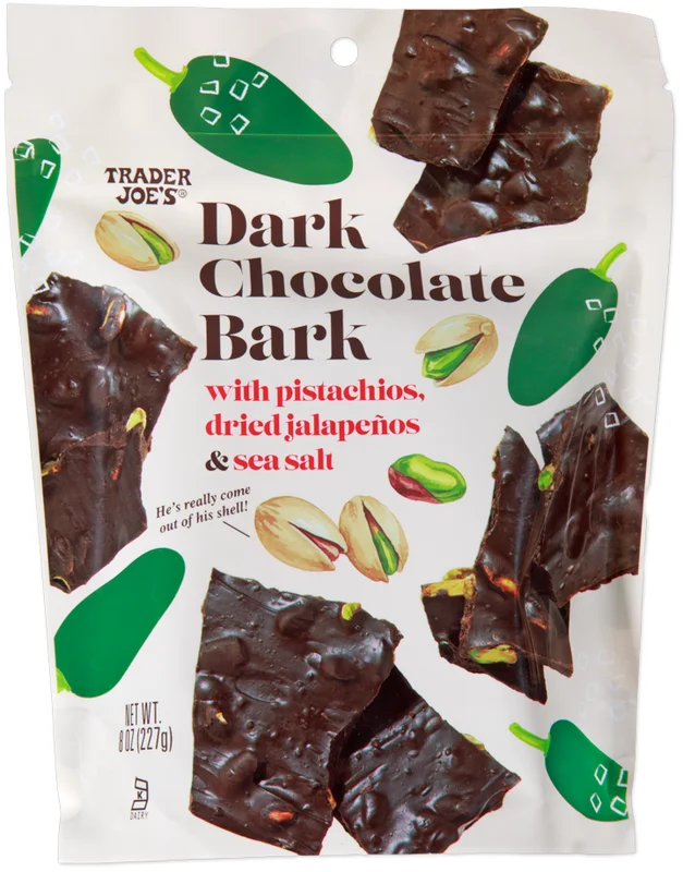 Dark Chocolate Bark with Pistachios, Sea Salt, and Dried Jalapeños