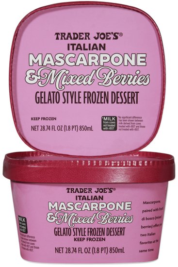 Trader Joe's Italian Mascarpone Mixed Berries Gelato Style Frozen Dessert