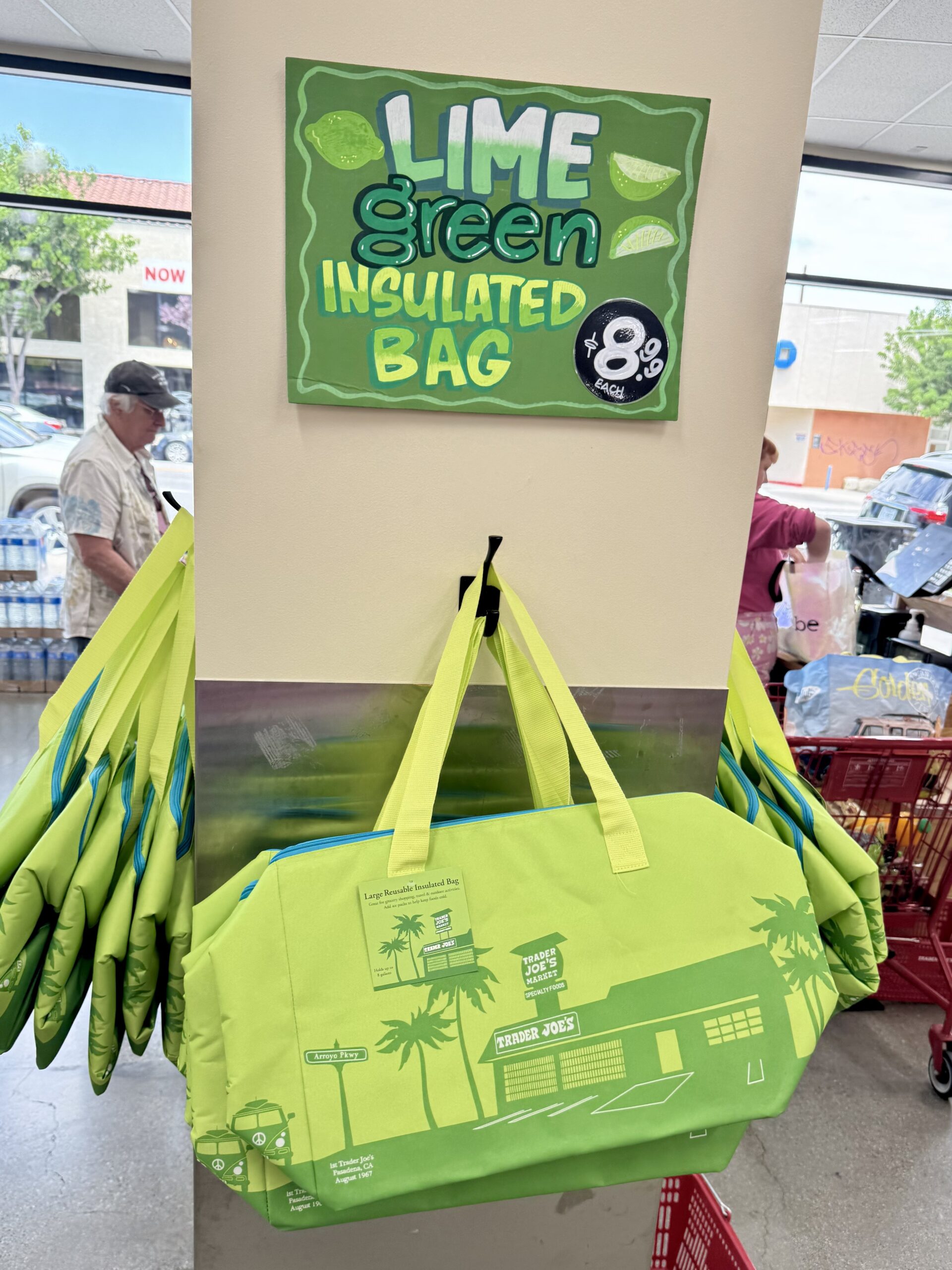Trader Joe's Lime Green Large Reusable Insulated Bag