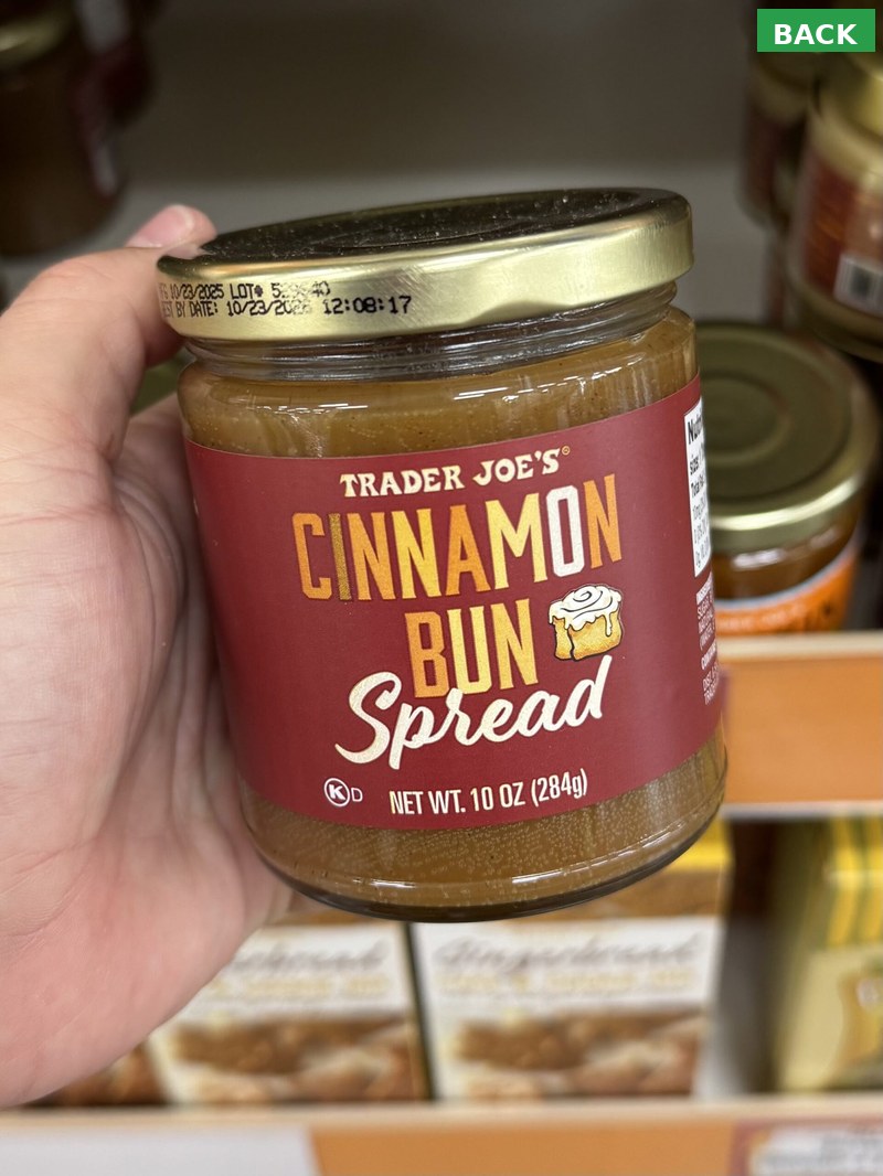 Trader Joe's Cinnamon Bun Spread - BACK
