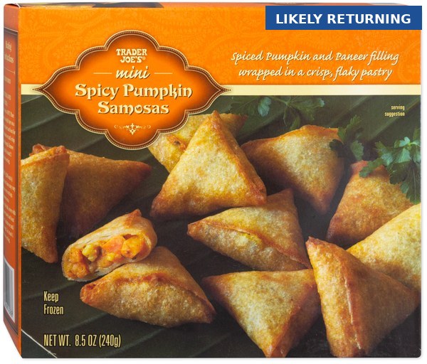 Trader Joe's Mini Spicy Pumpkin Samosas - LIKELY RETURNING