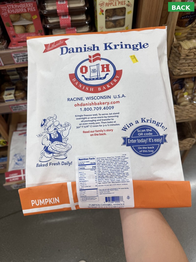 Trader Joe's Pumpkin Caramel Kringle - BACK
