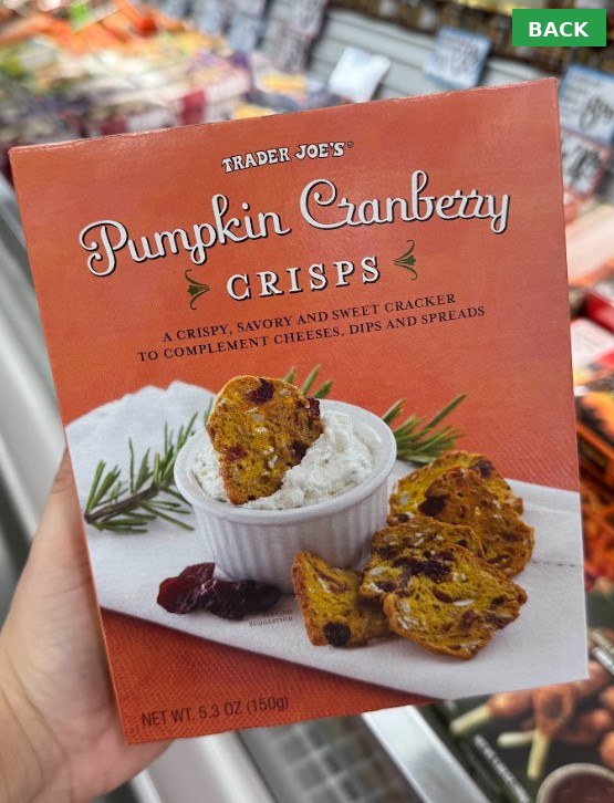 Trader Joe's Pumpkin Cranberry Crisps - BACK
