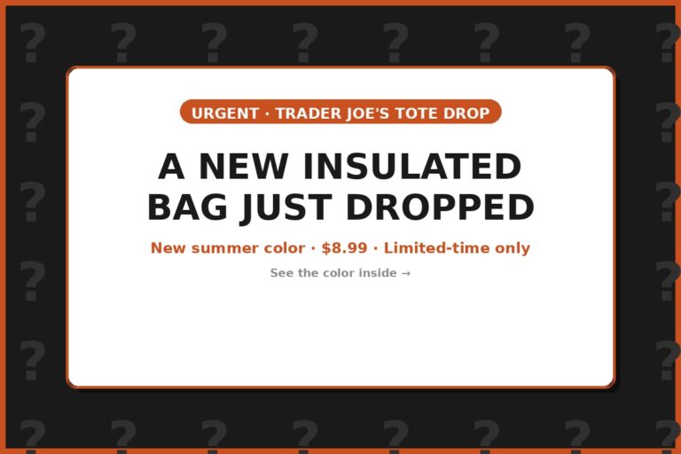 Urgent Tote Alert: Trader Joe’s Just Dropped a New Insulated Bag
