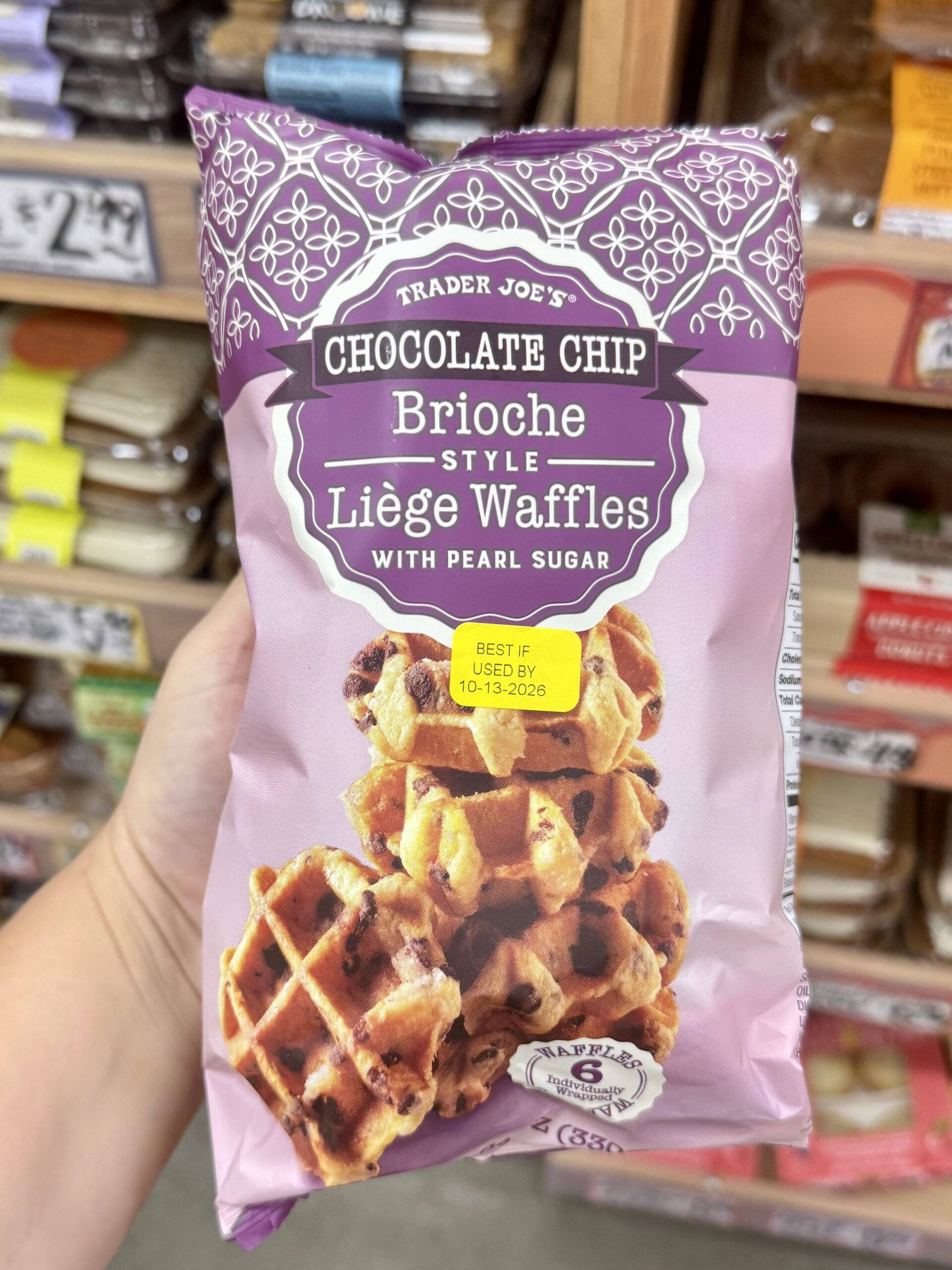 Chocolate Chip Brioche Style Liège Waffles - in store