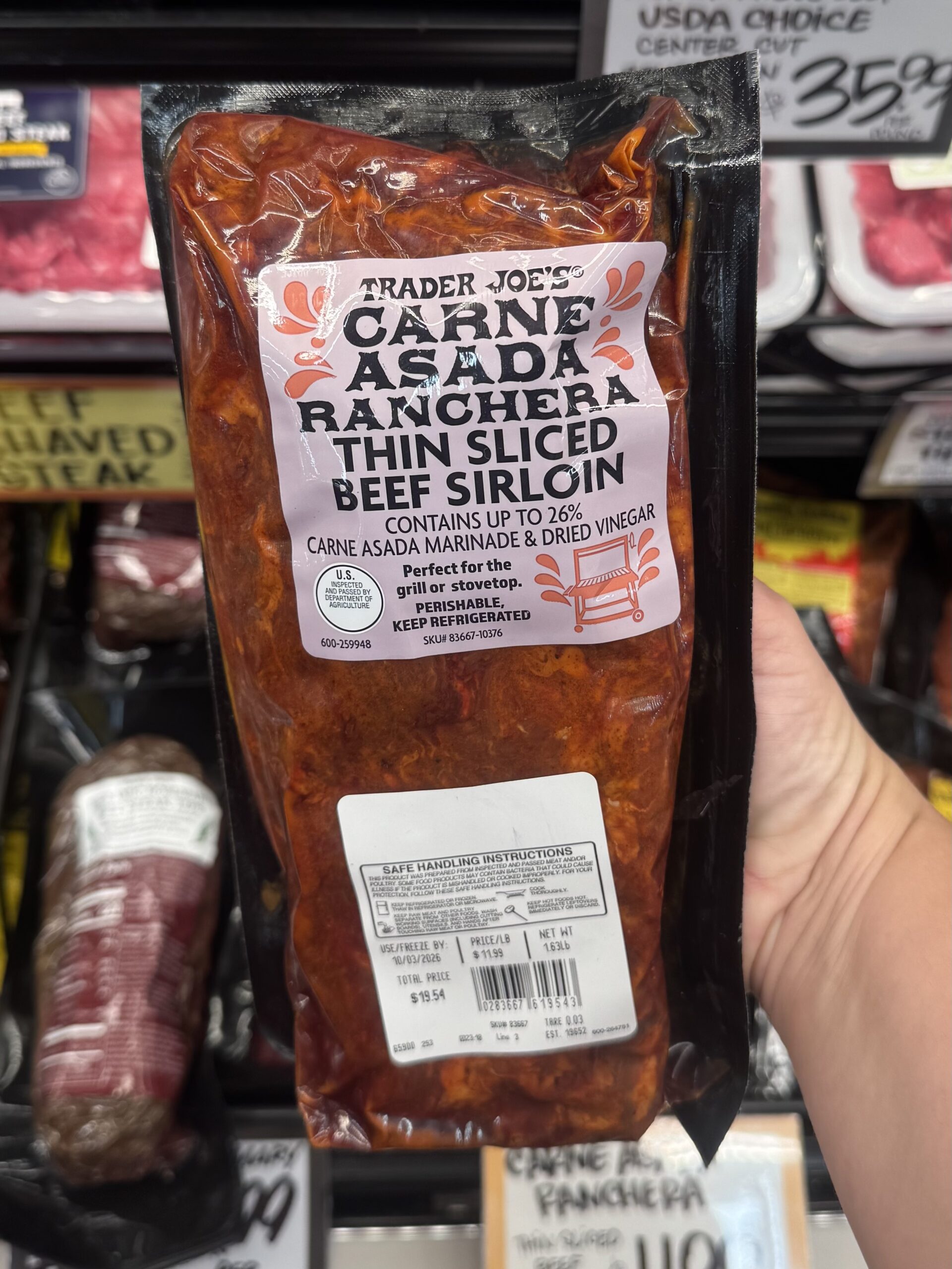 Trader Joe's Carne Asada Ranchera Thin Sliced Beef Sirloin - in store