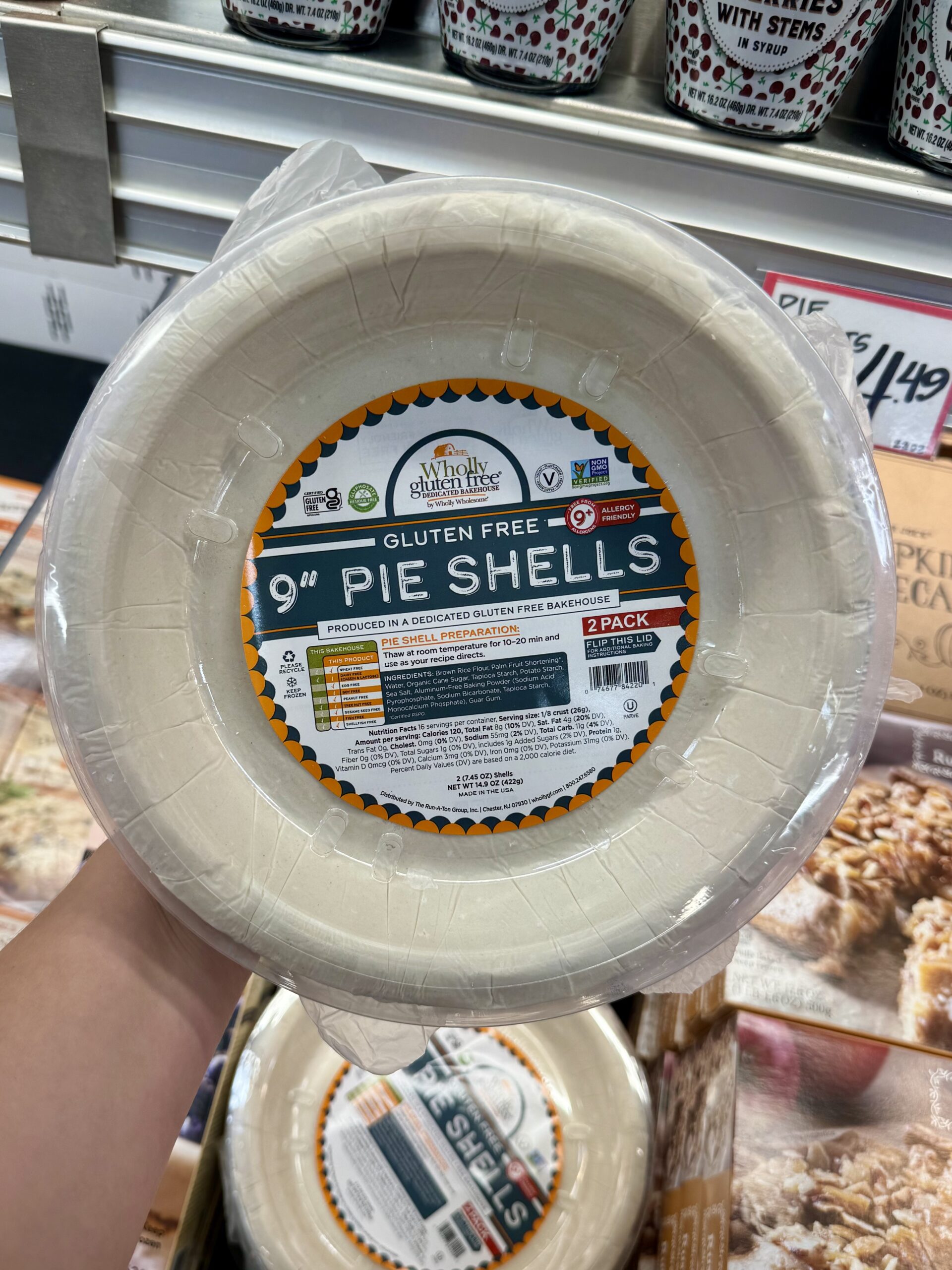 Wholly Gluten Free 9" PIE SHELLS - in store