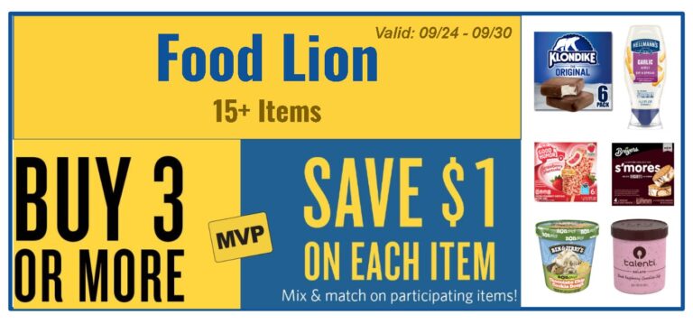 Food Lion MVP Deals (Buy 3 or More & Save $1 on Each Item)