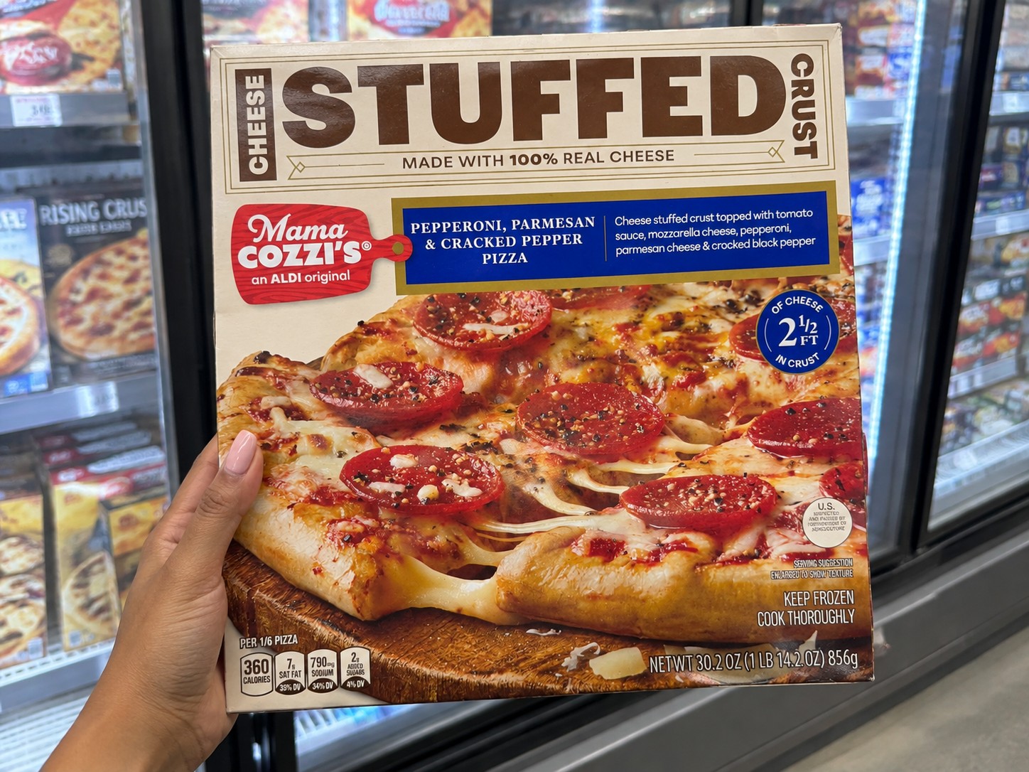 Mama Cozzi's Cheese Stuffed Crust Pepperoni, Parmesan & Cracked Pepper Pizza