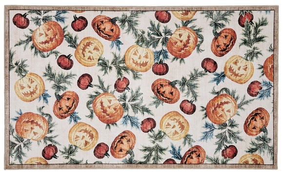 The Halloween Collection 3 x 5 Crystal Print Rug - Jack-O-Lanterns