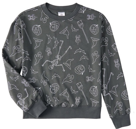 Serra Ls Halloween Pullover - Grey AOP