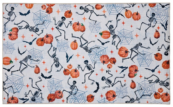 The Halloween Collection 3 x 5 Crystal Print Rug - Skeletons