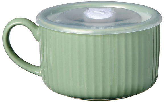 Crofton Soup Mug or Bowl - Sage - Ribbed