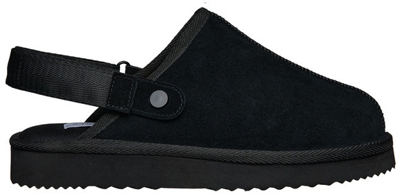 Serra Genuine Suede Slingback Clog - Black