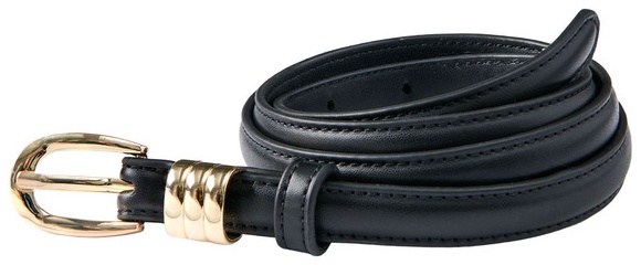 Serra Ladies PU Bow Belt - Black