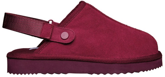 Serra Genuine Suede Slingback Clog - Burgundy