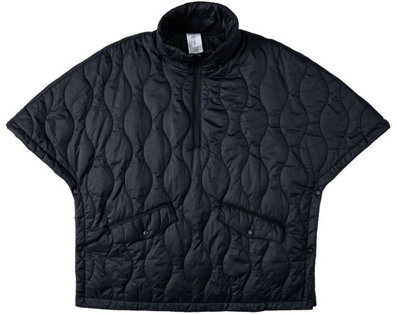 Serra Quilted Poncho or Cape - Black
