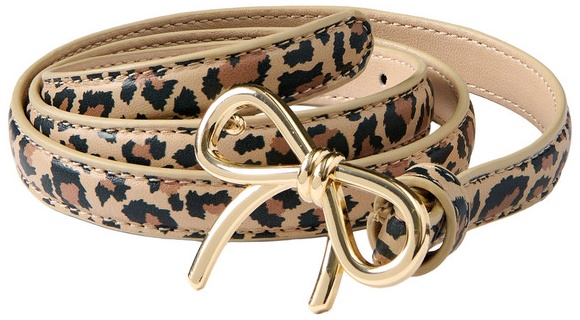 Serra Ladies PU Bow Belt - Leopard Bow