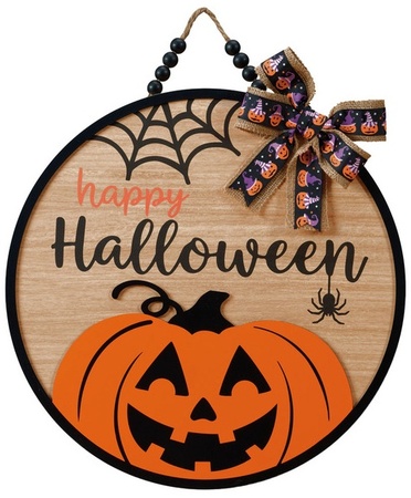 The Halloween Collection Halloween Circle Sign - HH Pumpkin