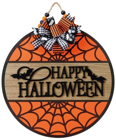 The Halloween Collection Halloween Circle Sign - HH Spiderweb