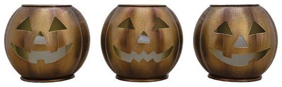 The Halloween Collection 3 pack Small Jack O Lan - Bronze Pumpkins