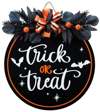 The Halloween Collection Halloween Circle Sign - Trick or Treat