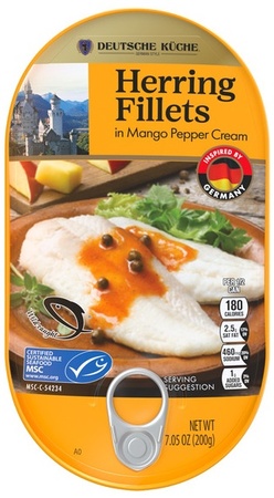 Deutsche Kuche MSC Herring in Flavoured Cream - Mango/Pepp.